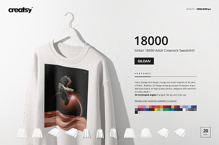 Gildan 18000 Sweatshirt Mockup Set, a Shirt Mockup by creatsy5