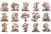 Whimsical Spring Signpost Clipart, an Illustration by OK Design (Thumbnail 2 of 6)