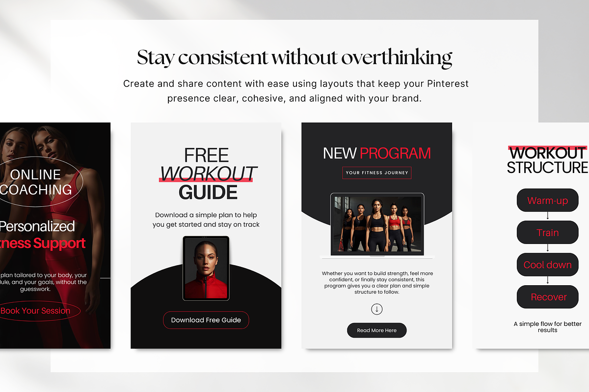 Fitness Gym Pinterest Pin Templates, a Social Media Template by DigiPax (Photo 4 of 11)