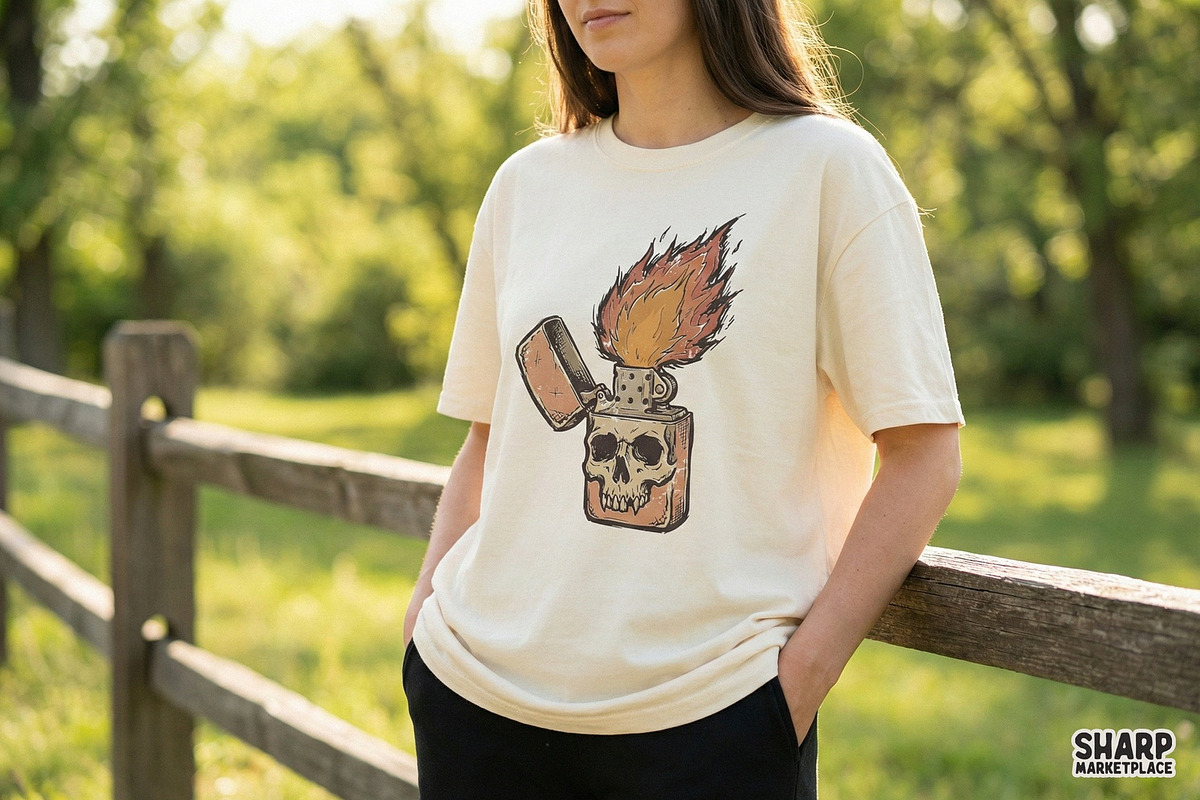 Skull Lighter PNG, Vintage Flame, an Illustration by SharpMarketplace (Photo 4 of 4)