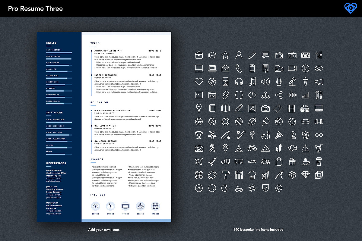 PRO Resume 3, a Resume Template by ikono.me (Photo 5 of 6)