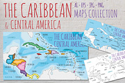 3x Caribbean Illustrated Vector Maps, an Education Illustration by asantosg (Thumbnail 1 of 5)