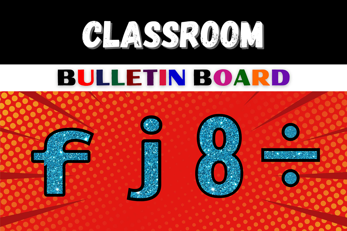 Bulletin Board Blue Glitter Letter, a Templates & Theme by Premium Digital Templates (Photo 3 of 3)