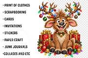 Whimsical Christmas Dogs Clipart, a Work Illustration by SinaCreation (Thumbnail 3 of 6)