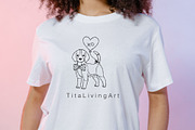 Valentine Puppy Outline Clipart, an Animal Illustration by TitaLivingArt (Thumbnail 5 of 9)