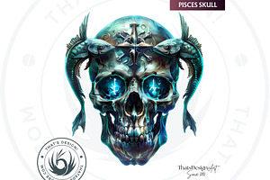 Zodiac Skulls Clipart Set