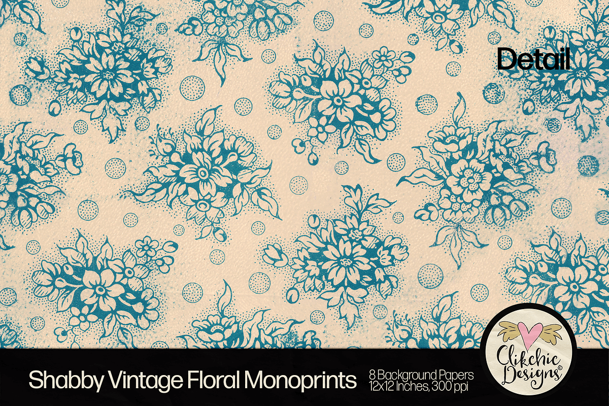 Shabby Vintage Floral Backgrounds, a Texture Graphic by Clikchic Designs (Photo 5 of 10)