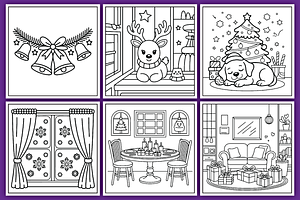 Christmas Interior coloring pages, a Graphic by LightExpress