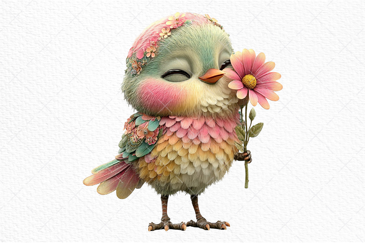 Whimsical Spring Birds Clipart PNG, an Illustration by Craft Nest (Photo 9 of 11)