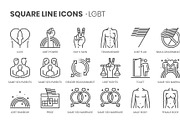 Square line icons, an Outline Icon by Howcolour (Thumbnail 67 of 85)