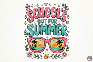Teacher Summer Sublimation Design, a Seasonal Illustration by DreamPrint404