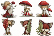 Whimsical fox Mother's day clipart, an Illustration by Designworld (Thumbnail 2 of 7)