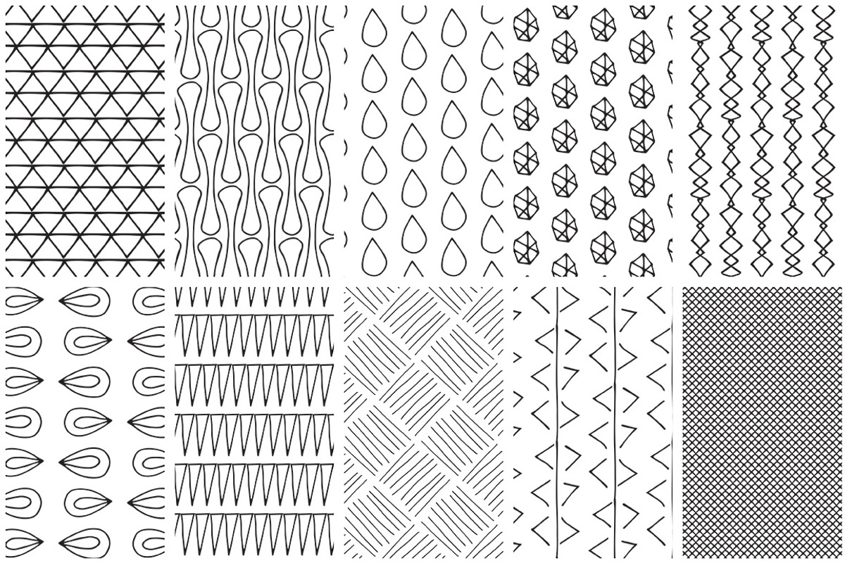 Simple Line Handdrawn Patterns, a Pattern Graphic by Youandigraphics