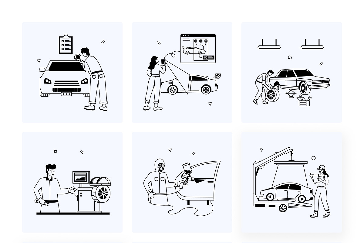 Car Service Illustrations, a Transportation Illustration by Vectors Market (Photo 9 of 9)