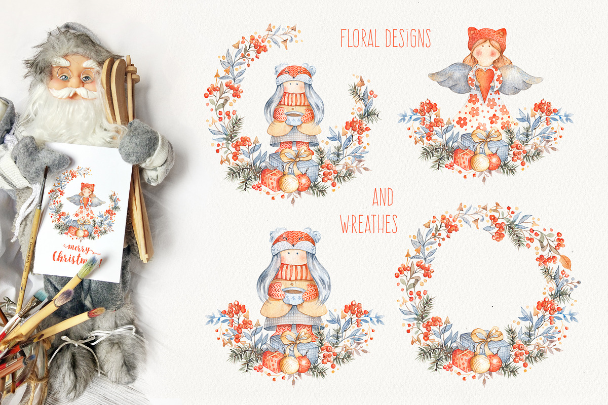 Hygge Christmas Watercolor Set, an Illustration by Lumitar (Photo 3 of 9)