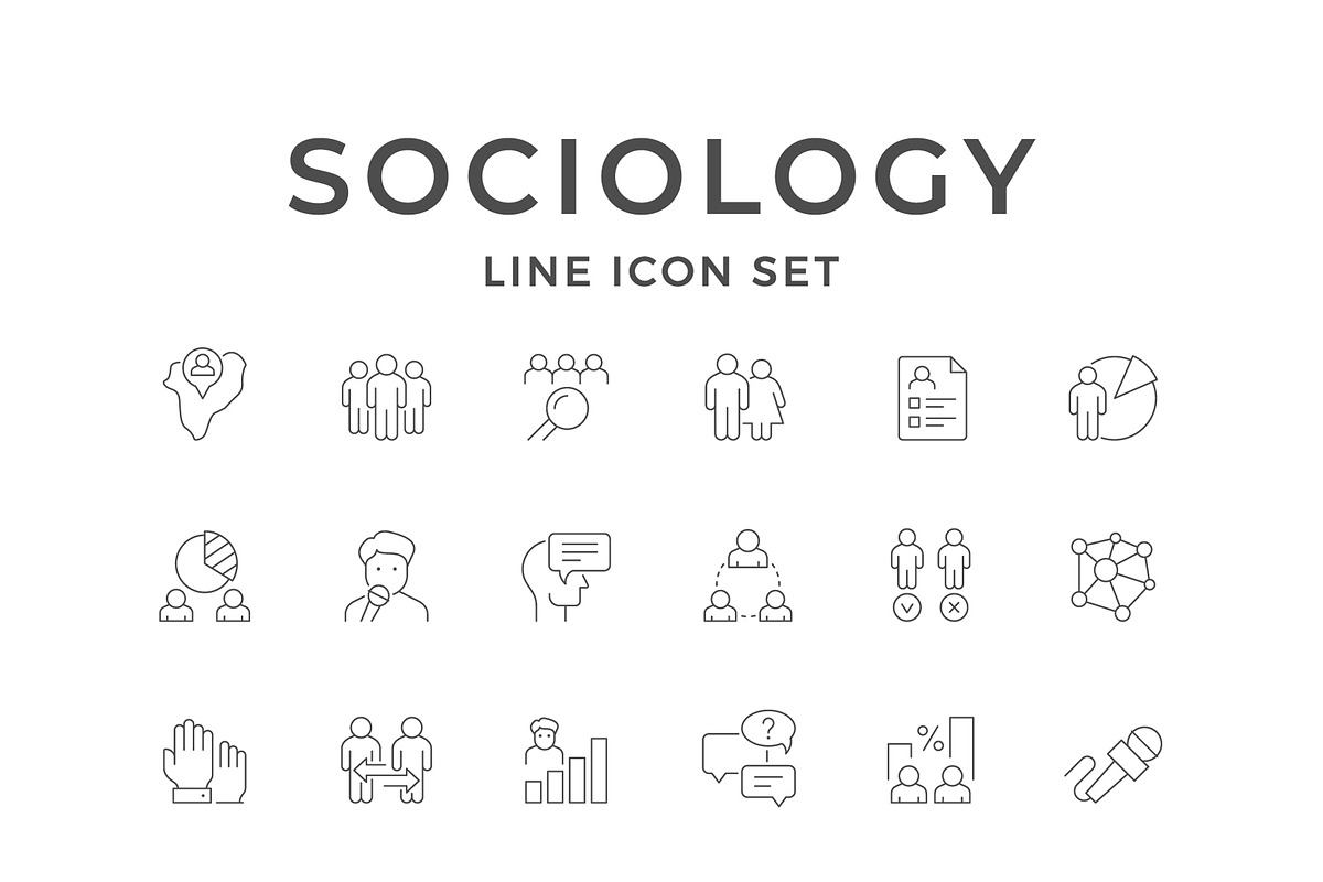 Set line icons of sociology, an Outline Icon by motorama