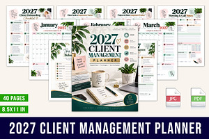 2027 Client Management Planner, a Stationery Template by Designmela01