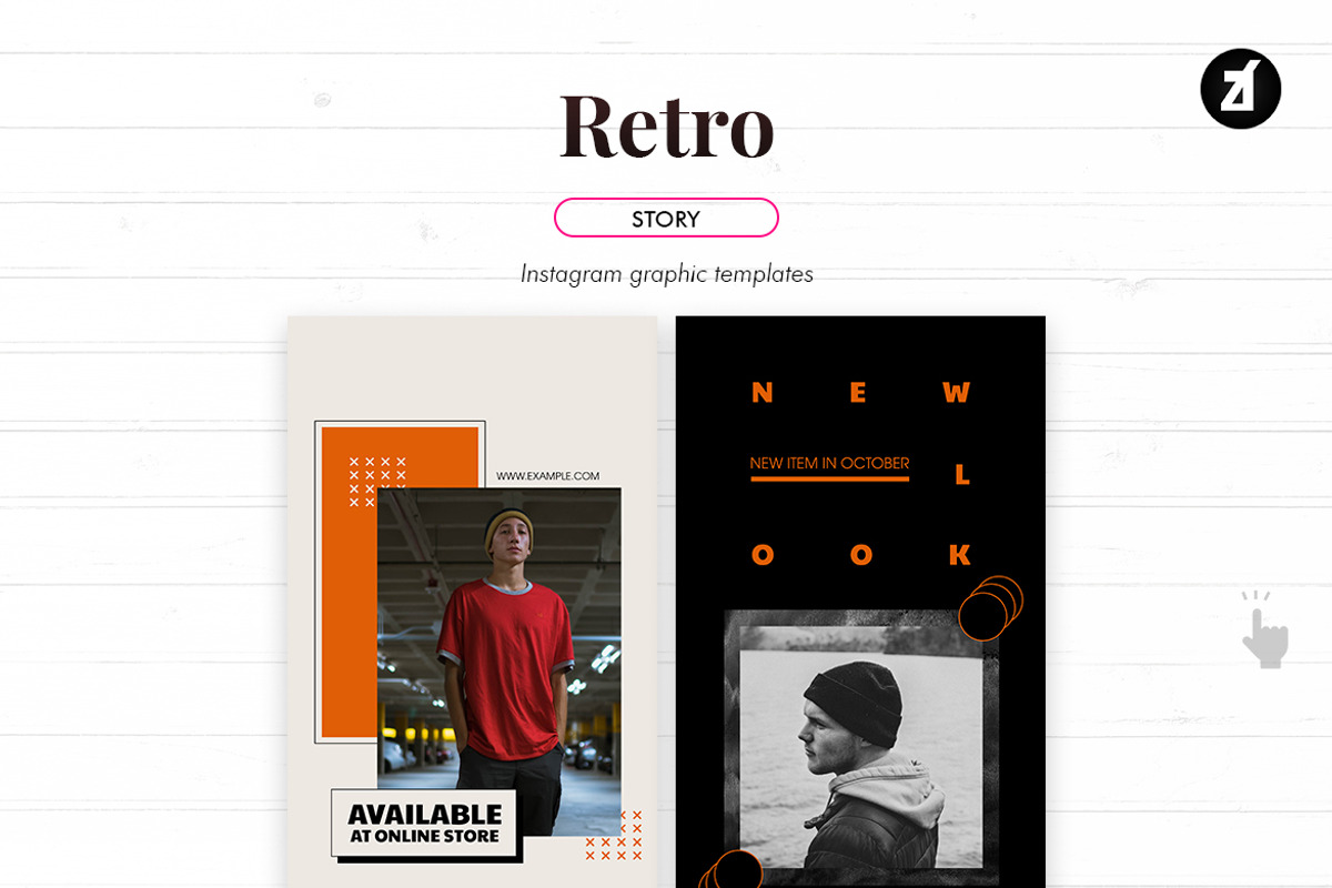 Retro Social media template, a Social Media Template by Chanut is industries (Photo 6 of 8)