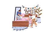 People cleaning home together set, a Person Illustration by PaperTrident (Thumbnail 3 of 9)