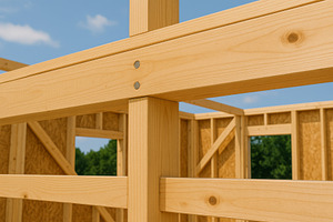 Wooden beam construction detail of c, a Photo by Dvoevnore photos