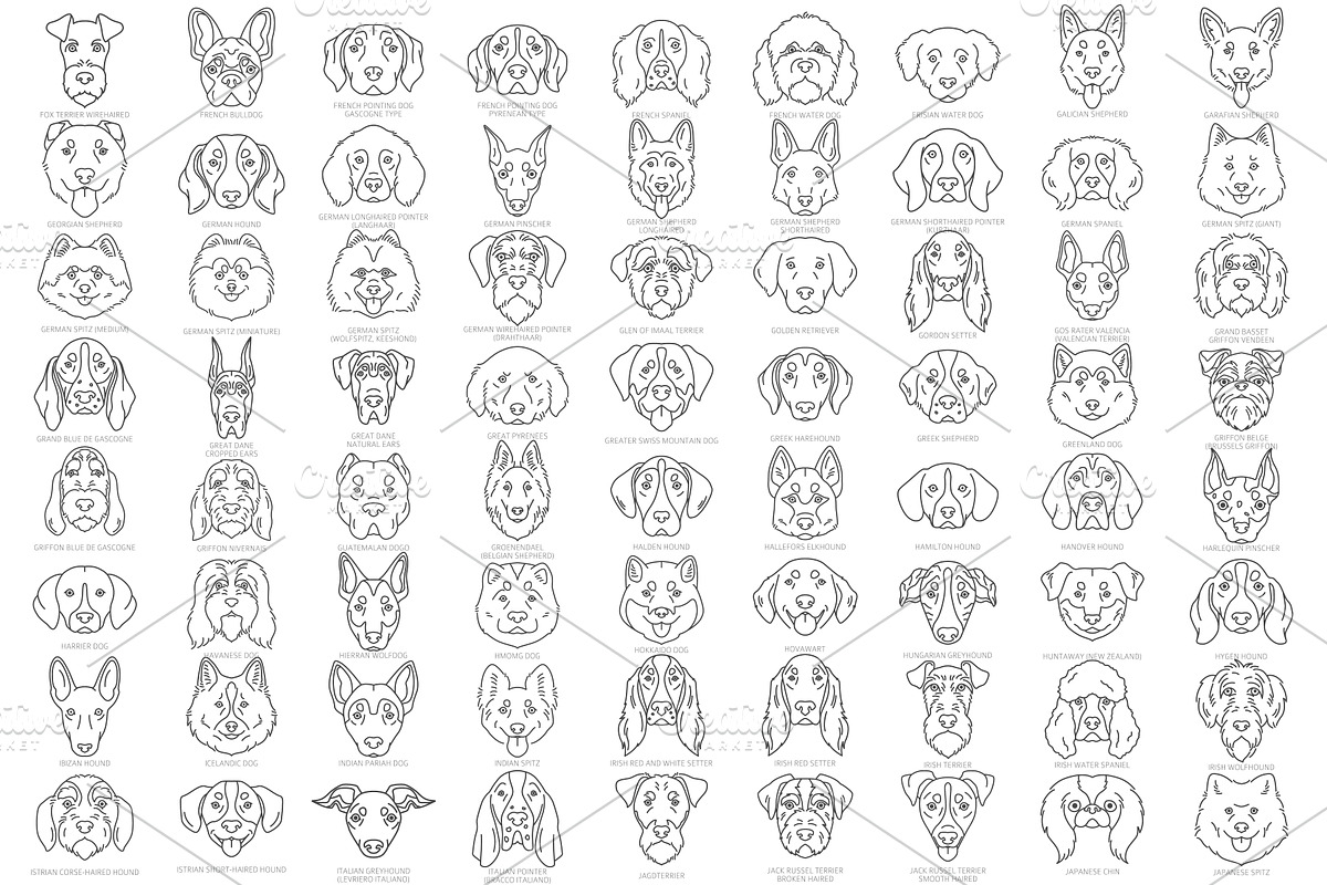 Dog Head Silhouettes Bundle, an Object Graphic by pet design shop (Photo 6 of 12)