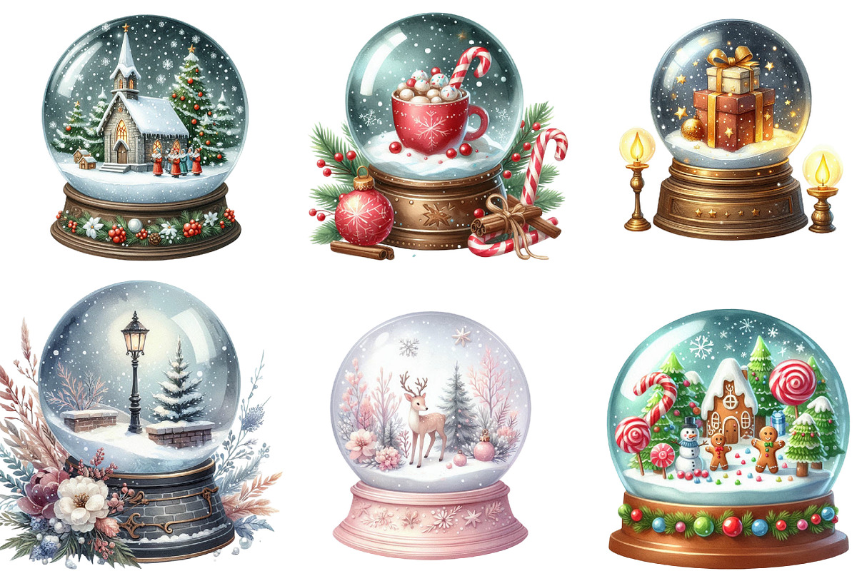 Christmas Snow Globe Sublimation, an Illustration by Designking (Photo 3 of 5)