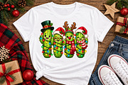 Funny Christmas Pickle Png, a Seasonal Illustration by Watercolor design (Thumbnail 1 of 3)