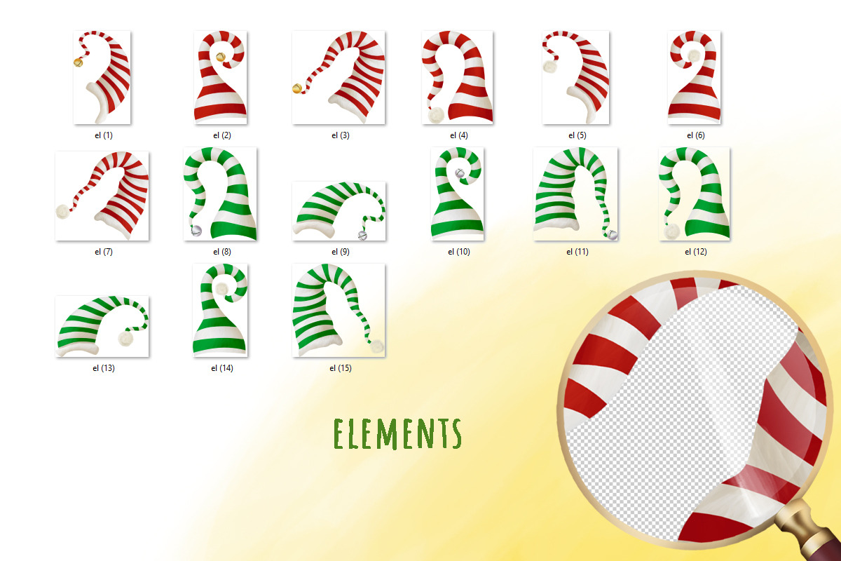 Drawn Traditional Christmas Elf Hats, an Illustration by Julia_Raketic (Photo 2 of 2)