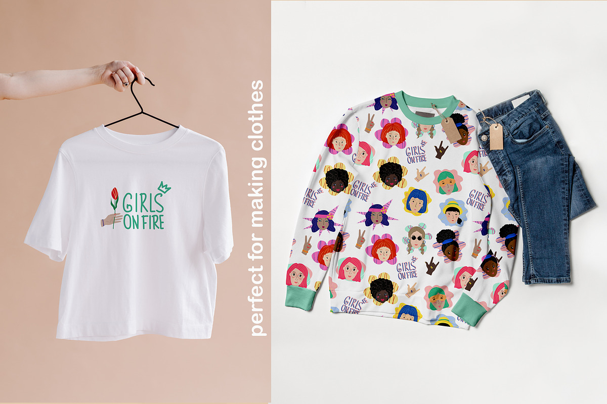 Girl power pattern set, a Pattern Graphic by ninakosh (Photo 2 of 8)