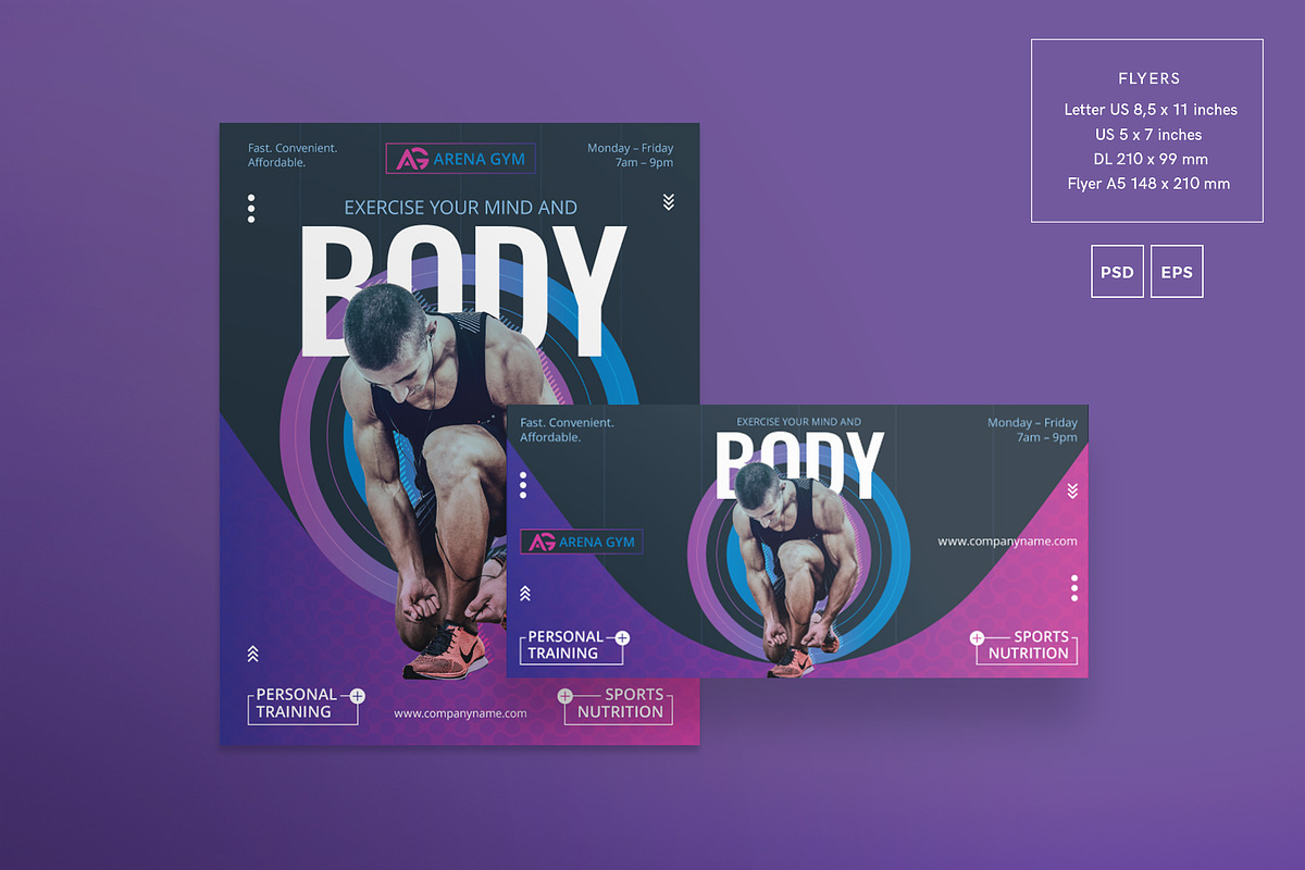 Promo Bundle | Gym Training, a Poster Template by Amber Graphics (Photo 6 of 17)