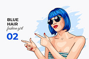 Vector Blue Hair Girl, a Person Illustration by Iryna Denysova (Thumbnail 3 of 4)
