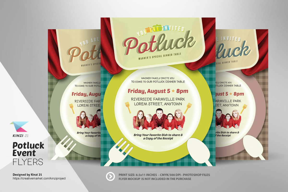 Potluck Event Flyer Template, a Flyer Template by kinzi21 (Photo 1 of 4)