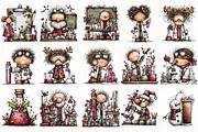 Whimsical Christmas Lab Clipart, an Illustration by OK Design (Thumbnail 3 of 6)