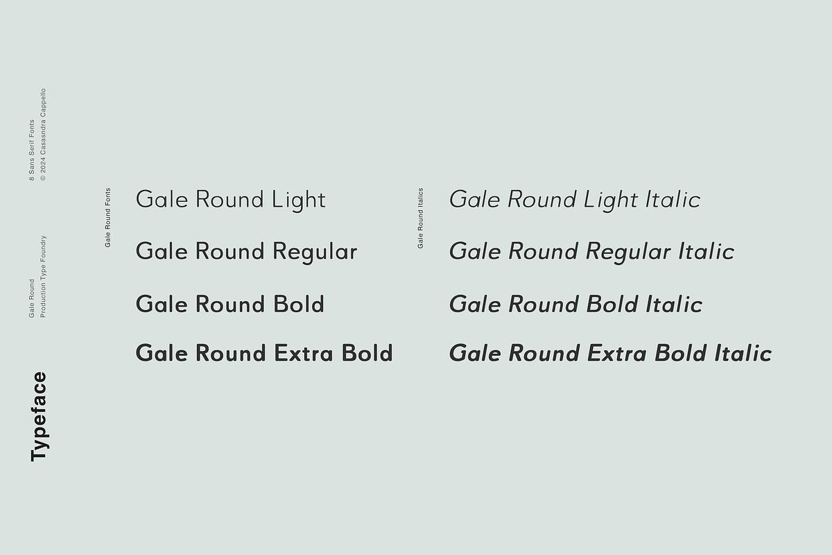Gale Round - Geometric Sans Serif, a Sans Serif Font by Cassandra Cappello (Photo 3 of 7)