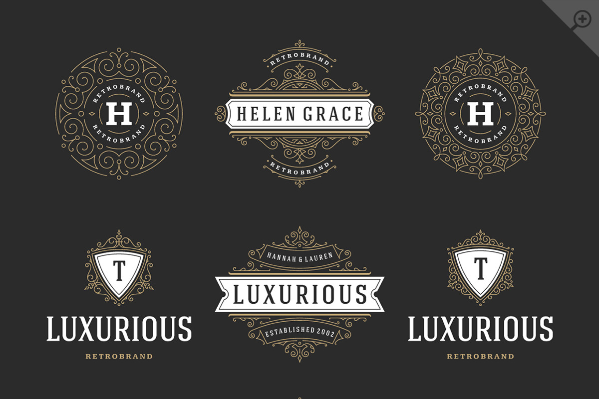 250 ornaments logos & monograms, a Branding & Logo Template by Vasya Kobelev (Photo 11 of 23)