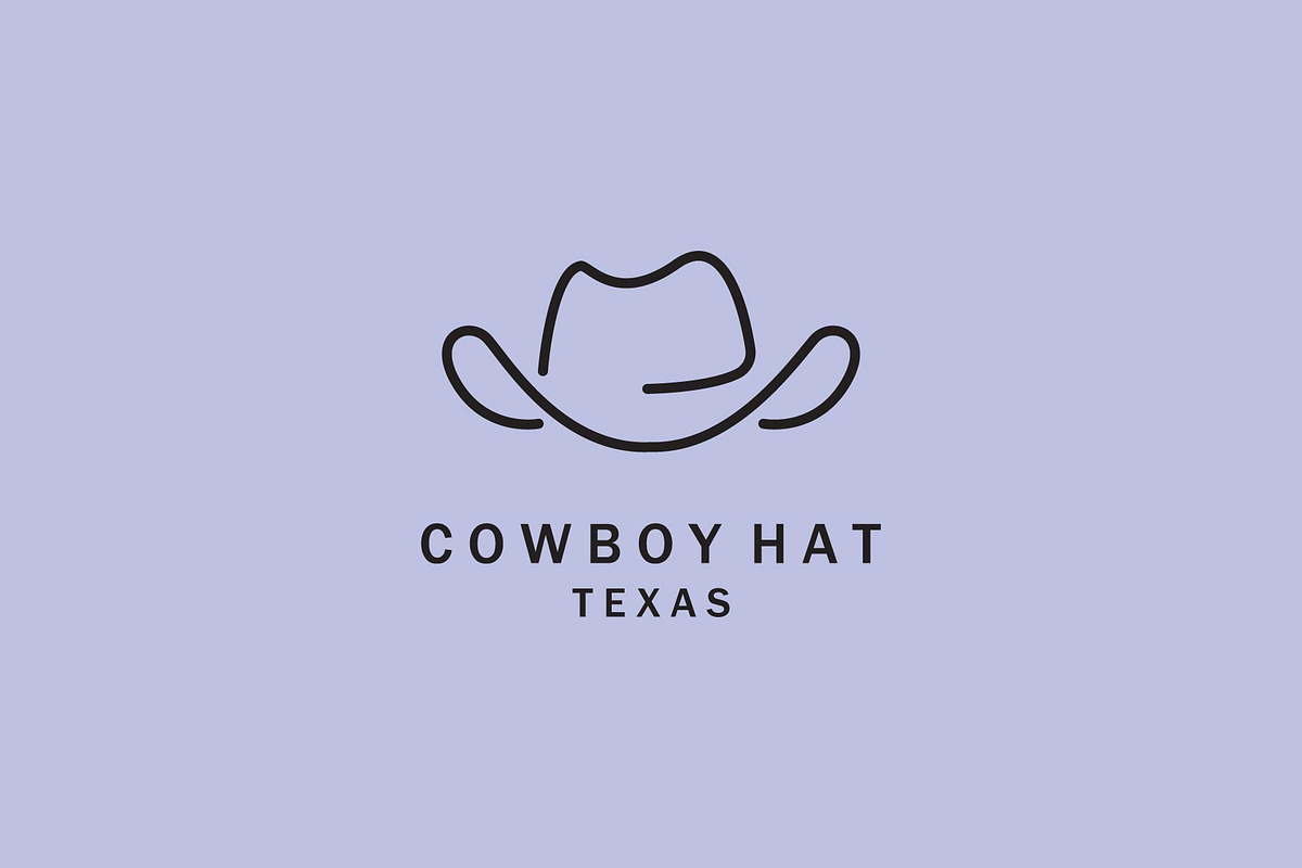 logo cowboy hat line art simple, an Outline Icon by REIKYDEWANSASONGKO