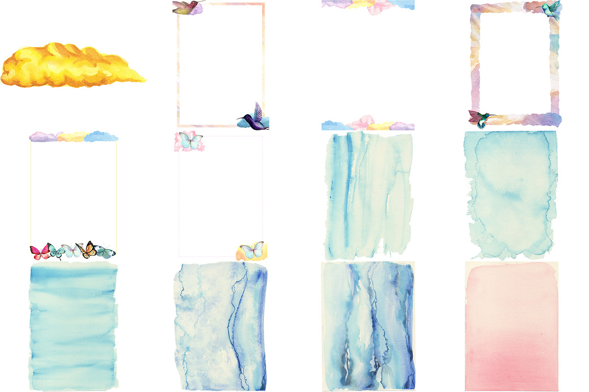 53 Gentle Watercolor Cloud BUNDLE, a Texture Illustration by LilyBoo Clipart (Photo 4 of 6)