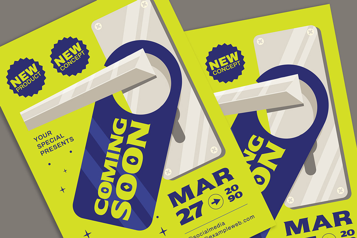 Coming Soon Info Flyer, a Flyer Template by Gumico Studio. (Photo 1 of 3)