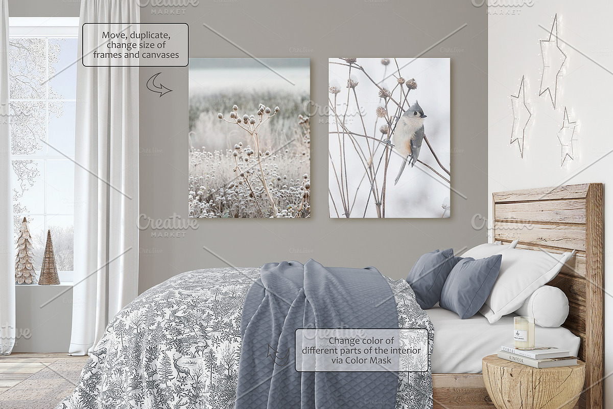 COZY CHRISTMAS Wall&Frame Mockups, a Poster Template by MyHomeMockups (Photo 8 of 12)