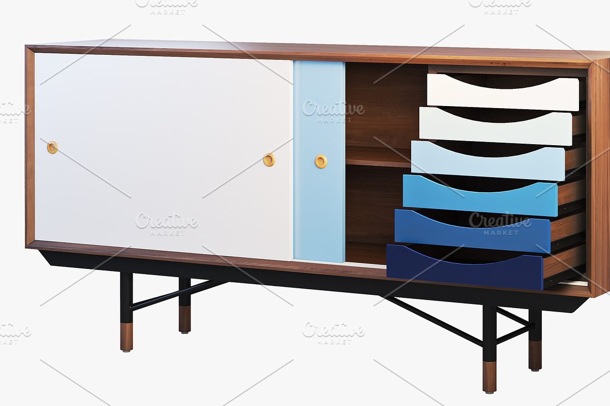 1955 Sideboard 3d model, a Furniture 3D Model by 3dmitruk (Photo 2 of 14)