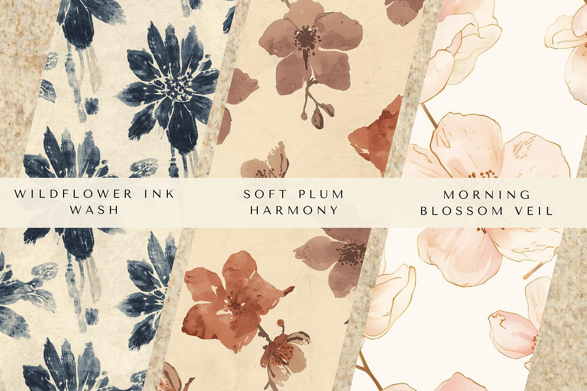 Soft Wabi-Sabi Floral Patterns, an Illustration by Vandy Fullum (Photo 2 of 12)