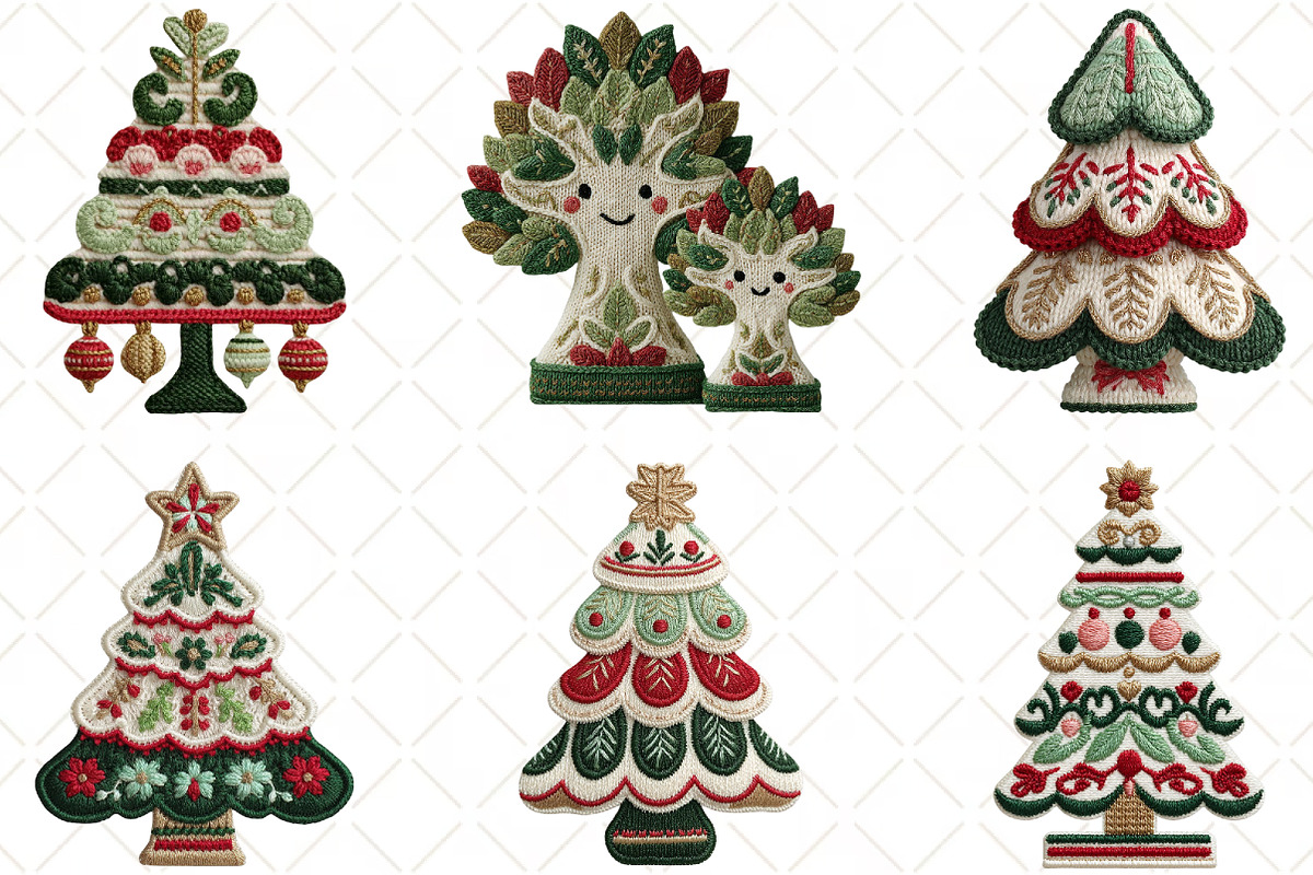 Crochet Christmas Tree Clipart, an Illustration by Black Bird Studio (Photo 5 of 6)