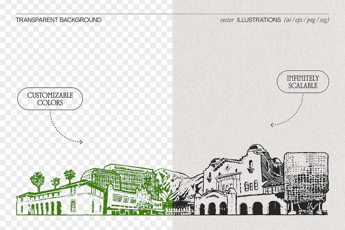 Hand Drawn City & Country Skylines, a Work Illustration by TheMountBirdStudio (Photo 2 of 20)