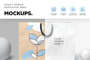 Kraft Paper Shopping Bag Mockups, a Packaging Mockup by megostudi0 (Thumbnail 6 of 6)