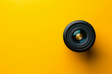 Camera Lens Resting on Bright Yellow, a Photo by Tanuart