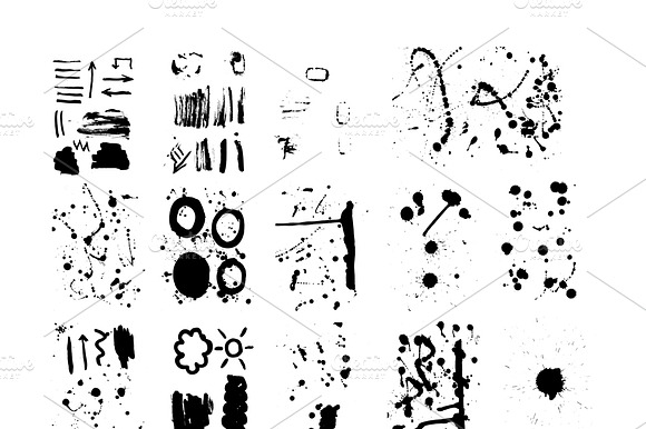 Grunge Banners And Stains Set