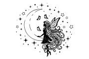 Fairy Moon Butterfly Silhouette, an Object Illustration by Gaye Art (Thumbnail 3 of 31)