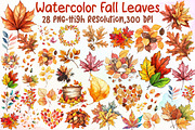 Watercolor Fall Leaves Clipart, an Illustration by Sublimation Artist (Thumbnail 1 of 6)