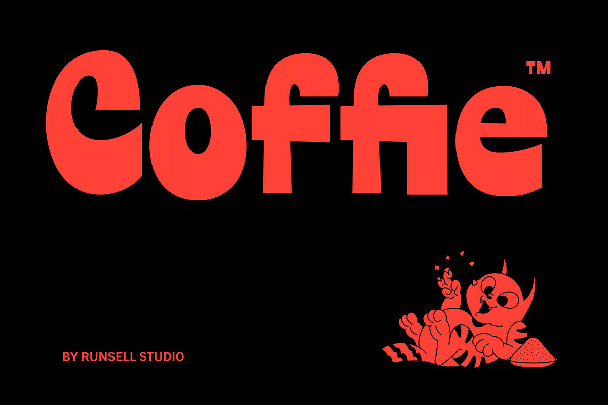 Coffie Food Font, a Script Font by Runsell Studio (Photo 1 of 3)