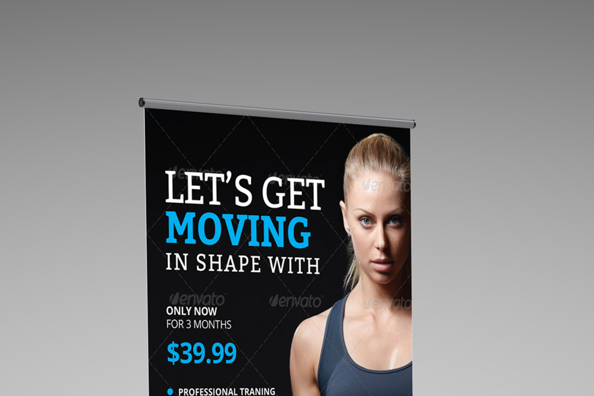 Fitness Roll-up Banner Template, a Marketing Template by Design'sTRIBE (Photo 5 of 5)